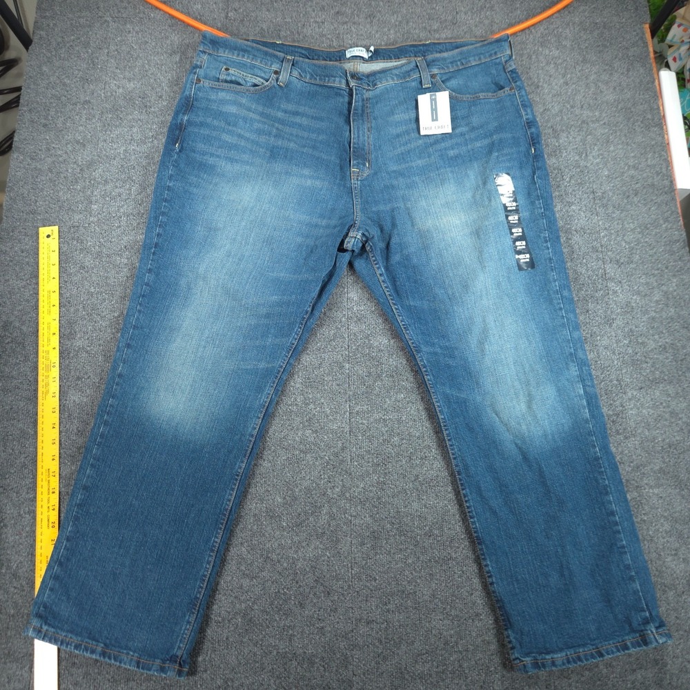 True Craft Jeans Athletic Med Wash Denim Outdoors Work Mens 48x30 New